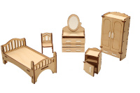 Детский набор мебели из дерева "Спальня" - HK-M001